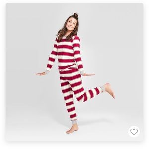 Burt’s bees red stripe Christmas pajamas nwot